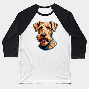 Airedale Terrier Embroidered Patch Baseball T-Shirt